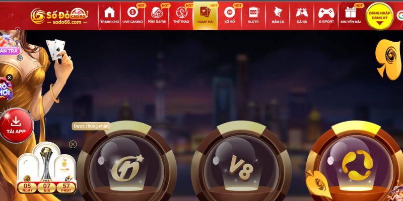 Sảnh game bài có giao diện trực quan, thao tác đơn giản
