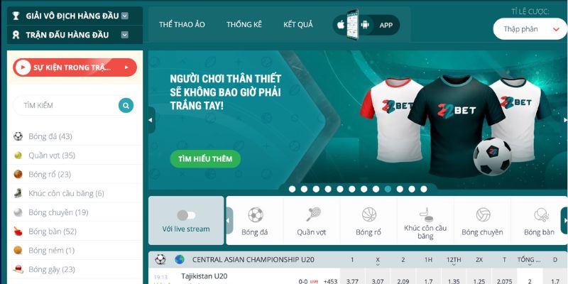 nhà cái 22bet