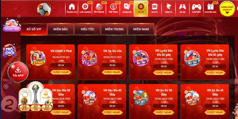 Sảnh xổ số tại SODO có đa dạng hình thức